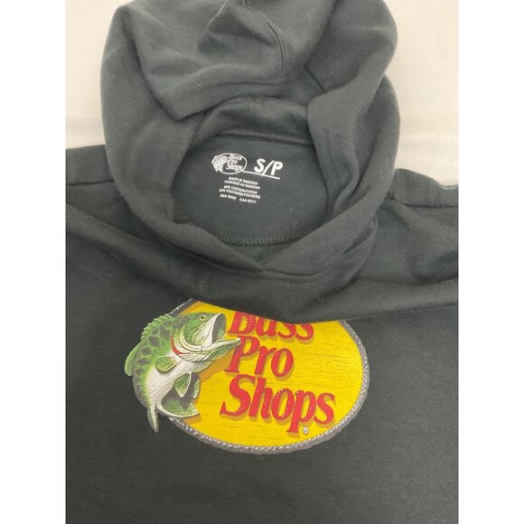 Bass Pro Shops Black Cropped Hoodie S/P With Yellow & Red Logo Graphic - Picture 5 of 8
